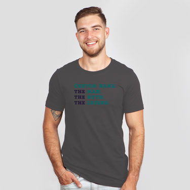 custom name the man the myth the legend dark gray  shirt - colored